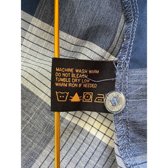 Orvis Trout Bum Shirt Short Sleeve Button Front Plaid Active Fit Blue Size XL - Picture 7 of 11